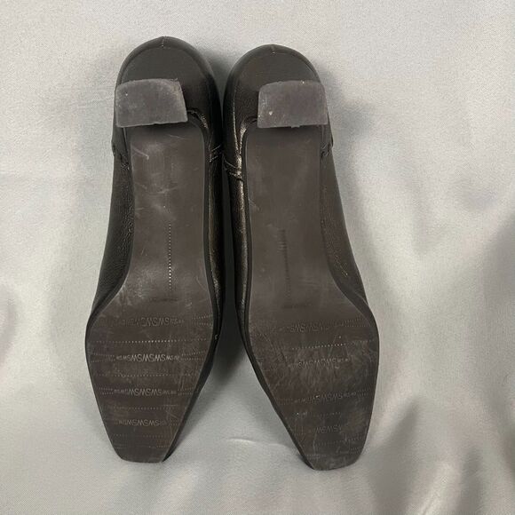 Stuart Weitzman Women's Kitten Heel Loafers 10 Pewter Leather Tassel Career - Picture 4 of 9